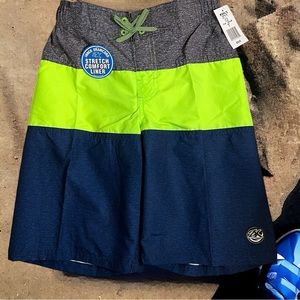 NWT Boys Microfiber Swim Trunks, sz 10/12.